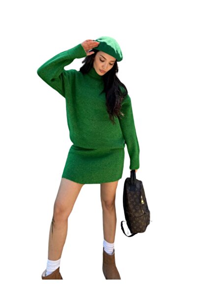 WOMAN VISION Ženski set pletenog odjevnog predmeta - džemper sa polovinom ovr...