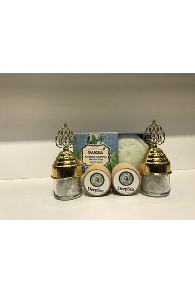 DeepSEA 2 قطعة و2 قطعة من صابون المنثول الطبيعي بالكريستال في زجاجة خاصة