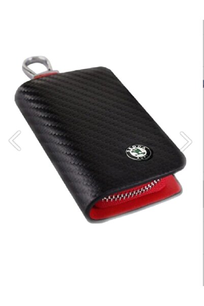 TRENDLIFEOTO Portofel din carbon - Portofel din piele cu model din carbon compatibil Skoda cu breloc