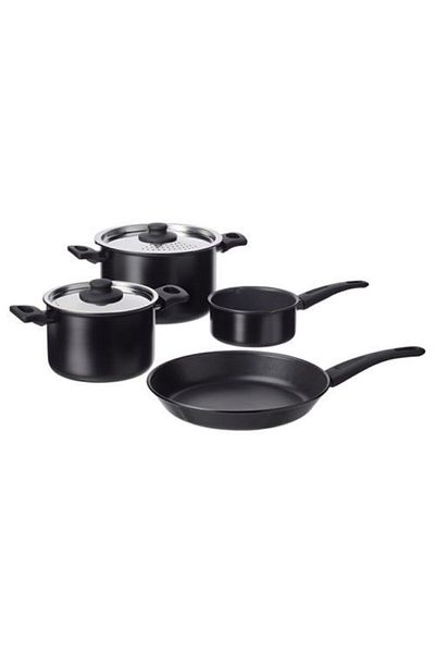 IKEA 4 Piece Modern Cookware Set Meridyendukkan Black-non-stick Surface Aluminum-teflon Set