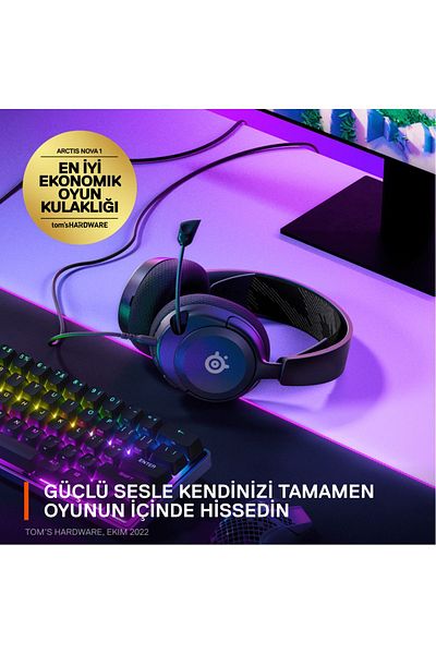SteelSeries Arctis Nova 1 متعدد الأنظمة Oyun Kulaklığı - Siyah
