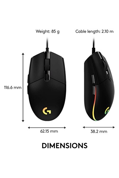 logitech G G203 Lightsync Kablolu Oyuncu Mouse Siyah