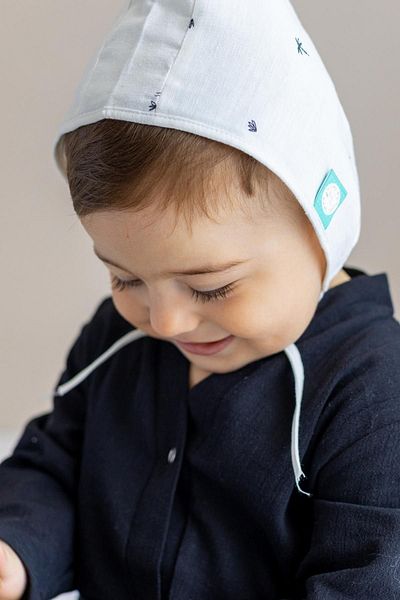 BeyzBaby Linen Palm Patterned Baby Bonnet Hat