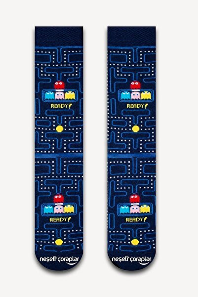 Neşeli Çoraplar Pacman Renkli Kadın Çorap