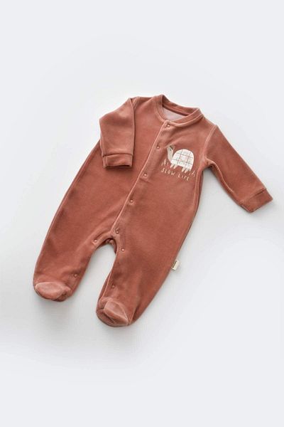 BabyCosy Set body și body pentru bebeluși din catifea - 80% bumbac organic, 20% poliester, papuci țestoși