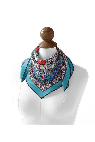Bursa İpek Tulip Patterned Red Soft Scarf