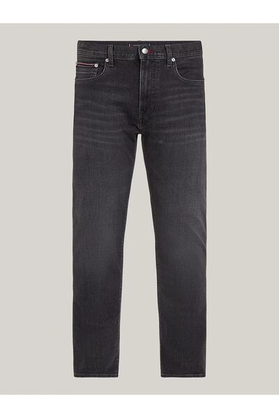 Tommy Hilfiger Erkek Pamuklu Normal Bel 5 Cepli Düğmeli Siyah Jeans MW0MW35719-1B4
