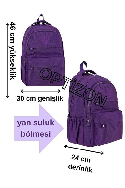 BEGATİ ÇANTA Unisex School Backpack - Extra Light, Waterproof Crinkle, Purple Color