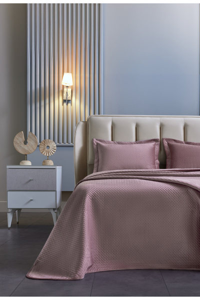 Doqu Home Napoli Yatak Örtüsü Tek Kişilik - Pudra