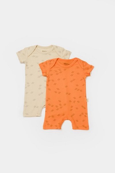 BabyCosy Salopetă pentru bebeluși din 2 piese cu mâneci scurte, țesătură modală 50% - bumbac organic 50%, seria pentru bebeluși și nou-născuți - Csym11