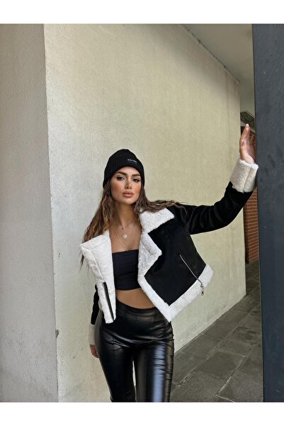 bella istanbul BELLA  İSTANBUL İçi Tavşan Tüylü Dışı Kadife Süet Kaban