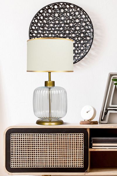 MINIMAL ETICARET VE BILGI TEKNOLOJILERI Intense Transparent Gold Glass Lampshade