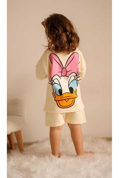 timpy kids Daisy DucK Summer Girl's Set - Front and BacK Printed Combed Cotton