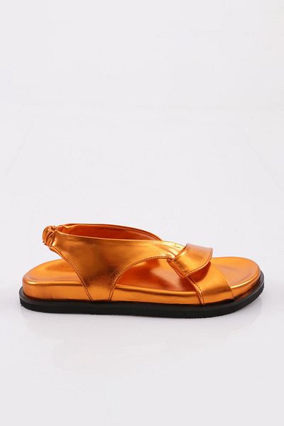 DGN Women's Cross Strap Sandals Orange Sinyora 41513372