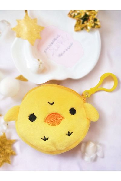 Dino Cute Plush Wallet Makeup Coin Purse Keychain Bag Ornament