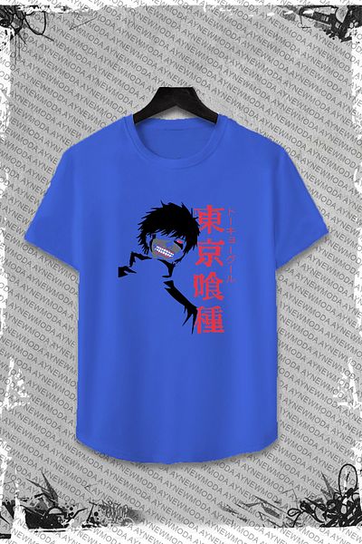 aynewmoda Tokyo Ghoul Kaneki Anime Patterned Crew Neck T-Shirt