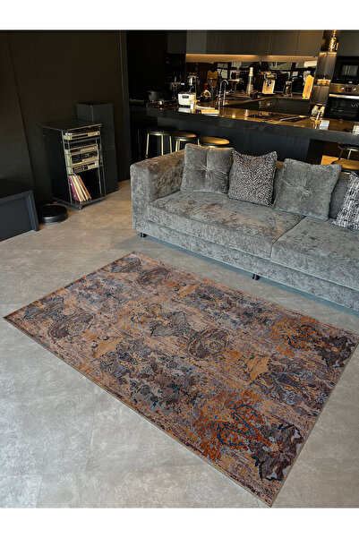 Rugs Modern Halı Koyu Ton Çok Renkli Karma Etnik Motif Desenli Vintage Dekora...