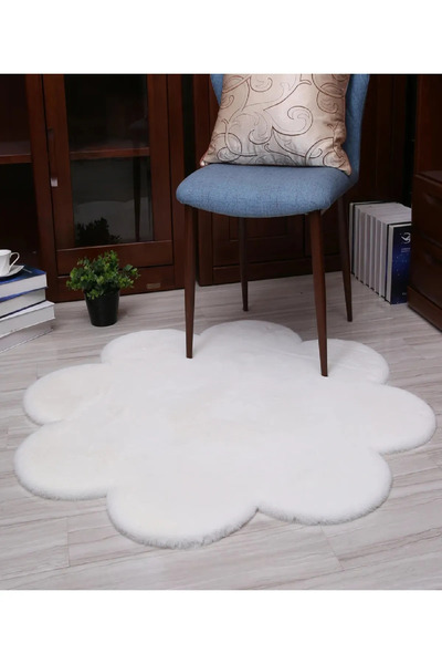 Classy Home Living Papatya Şekilli Peluş Post Modern Kaymaz Taban Oturma Odas...