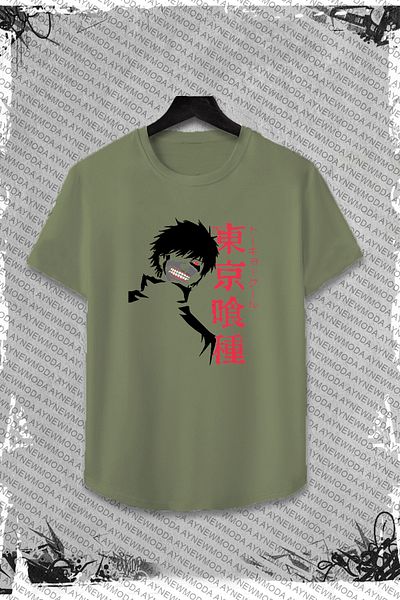 aynewmoda Tricou anime unisex Tokyo Ghoul Kaneki - Decolteu, imprimat în față