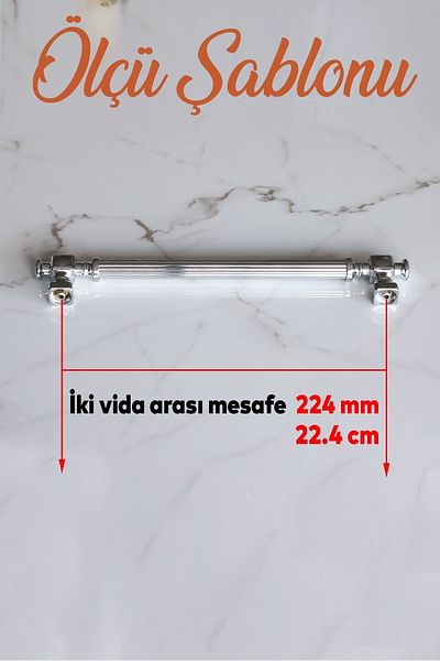 Badem10 Mâner metalic Talas cromat cu dungi 224 mm Mobilier Bucătărie Sertar Dulap Mânere dulap Mâner