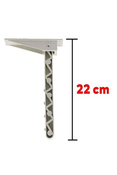 Badem10 Picior de masă alb de 22 cm - Plastic pliabil sub pat (4 buc.)
