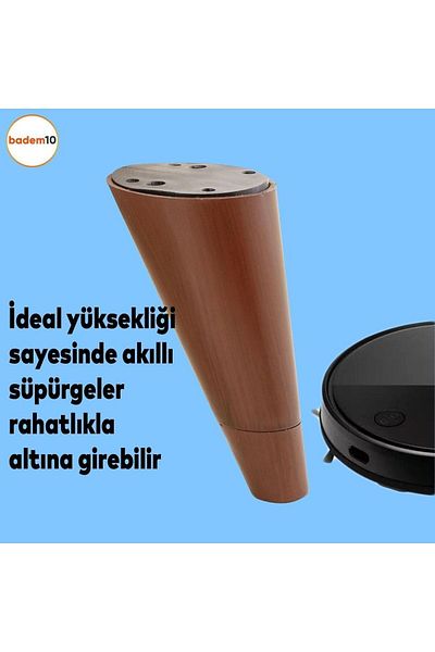 Badem10 Mobilier de lux conic Canapea Noptiera Noptiera Picioare 12 Cm Maro Picioare de bază