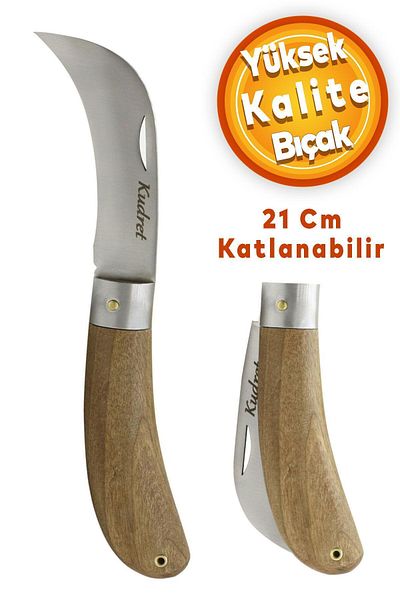 Badem10 Stainless Grafting Knife Curved Tip Blade Tool Knife Vineyard Grafting Knife No:2