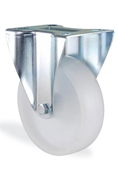 Badem10 Kama Sabit Tablalı 80x32 Mm Teker Poliamid Beyaz Burçlu Ağır Yük Tekeri