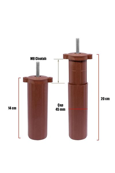 Badem10 Cedru Set 6 Mobilier Unitate TV Canapea extensibilă Fotoliu Canapea Suport Picior 14 cm Brown Wing 17 Foot