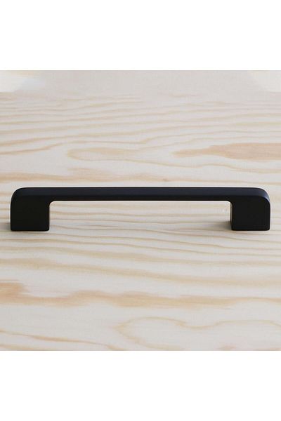 Badem10 Mâner Arel din metal negru Mâner ușă dulap sertar bucătărie 128 mm-12,8 cm