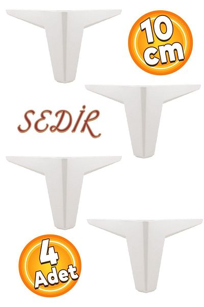Badem10 Mobilier de lux Cedru Canapea Masuta de cafea Unitate TV Picioare Fotoliu 10 Cm Picioare Baza Alb 4 Buc