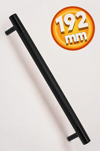 Badem10 أسود غير لامع - 192 مم (19.2 سم) مقبض أثاث المطبخ وخزانة الملابس