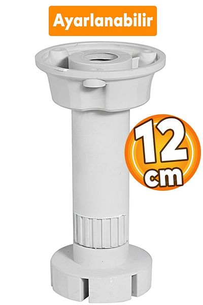 Badem10 Înălțător de 12 cm cu picioare gri - Bancă de mobilier reglabilă pentru dulap