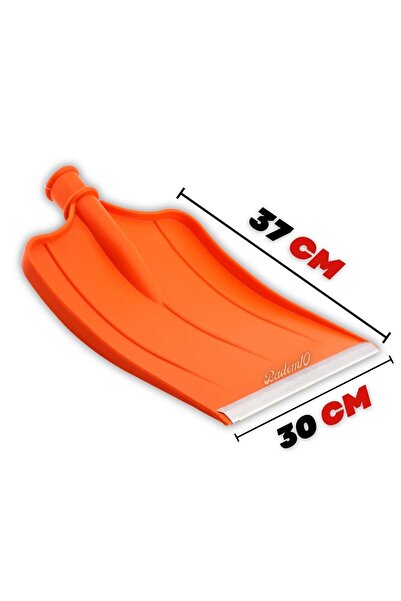 Badem10 Metal Uçlu Plastik Faryap Kar Küreme Küreği Ahır Gübre Pisliği Temizleme Turuncu 37x30 cm Kürek