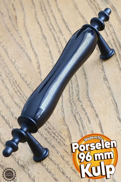 Badem10 Porțelan Rose (PREMIUM) Negru 96 Mm Mobilier Bucătărie Sertar Dulap Dulap 9,6 Cm Mâner Mâner Mâner