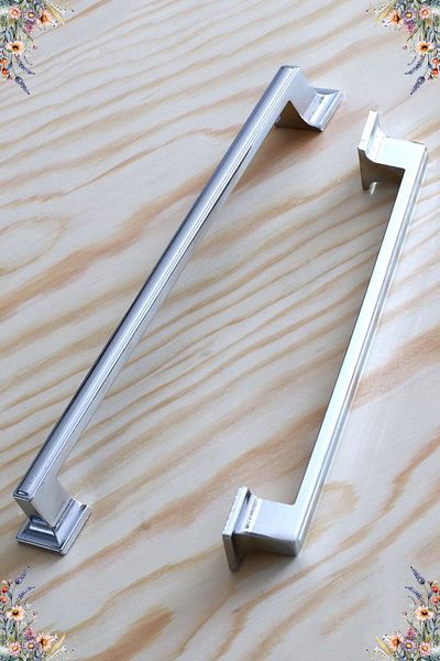 Badem10 Gamma 128 mm Chrome Handle Metal Furniture Kitchen Drawer Cabinet Wardrobe Handles Cover Handle Handle 12.8 cm