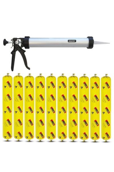 Sika 10 Adet Abc 915 Pu Sosis Mastik Gri 600 ml + Sosis Tabancası