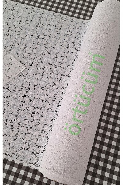 Örtücüm Pvc Dantel Dolap İçi Raf Örtüsü Beyaz Dantelli Buzdolabı Çekmece Kaym...