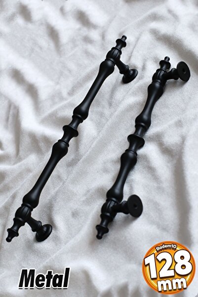 Badem10 Şehzade (PREMİUM) Mobilya Mutfak Çekmece Dolabı Dolap Siyah 128 Mm Me...