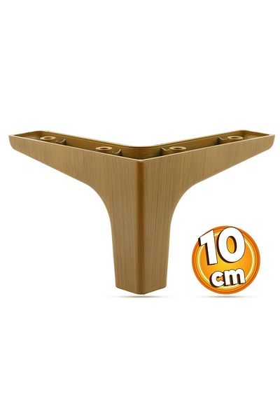 Badem10 Picior de canapea din nuc închis - 10 cm Mobilier dulap Canapea Masă de cafea Unitate TV (4 buc.)