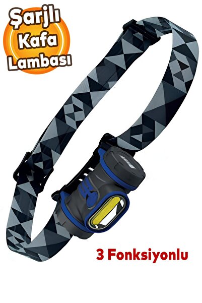 Badem10 Mc-6544 Ledli Kafa Lambası 3 Fonksiyonlu Usb Şarjlı Kafa Feneri