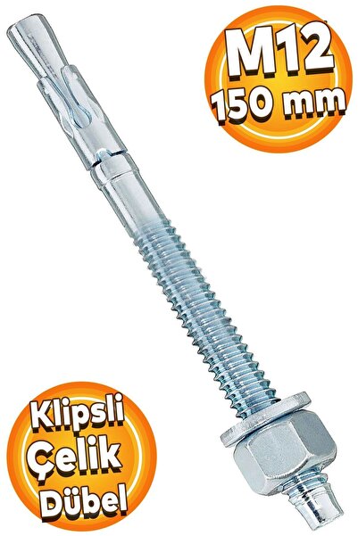 Badem10 Klipsli Çelik Dübel M12x150 Mm