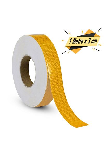 Badem10 Yellow Reflective Phosphorescent Strip Tape - Vehicle and Auto Truck Exterior Accessory, 1 Mt