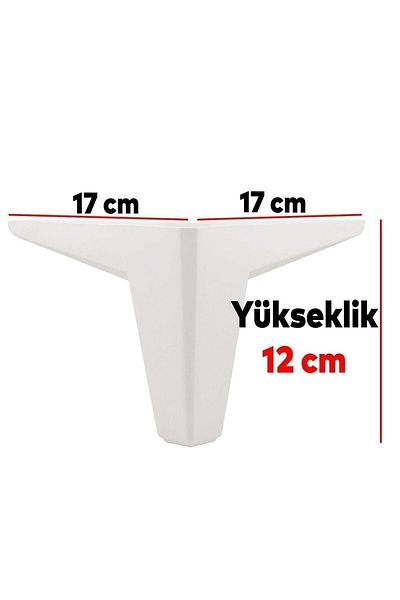 Badem10 Mobilier de lux Cedru Canapea Masuta de cafea Unitate TV Fotel Picior 12 Cm Picioare Baza Alb 4 Buc