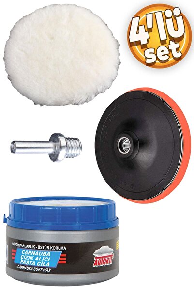 Badem10 Araba Araç Oto Pasta Cila Çizik Giderici Polisaj Yünü Pedi Keçesi Süngeri 115 Mm Cırt Taban Matkap