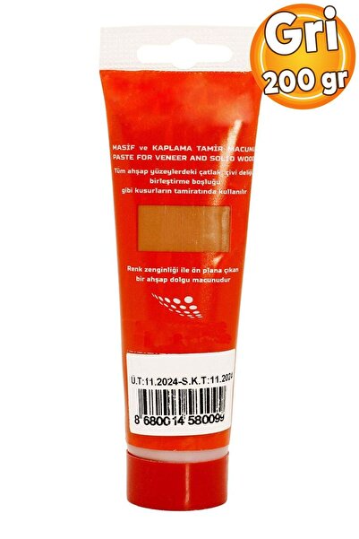 Badem10 Ahşap Mobilya Tamir Dolgusu Macunu (GRİ 200 GR) Hazır Tüp Macun