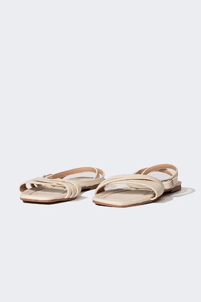 DeFacto Damen-Sandalen aus Kunstleder mit flacher Sohle C3734ax24hs