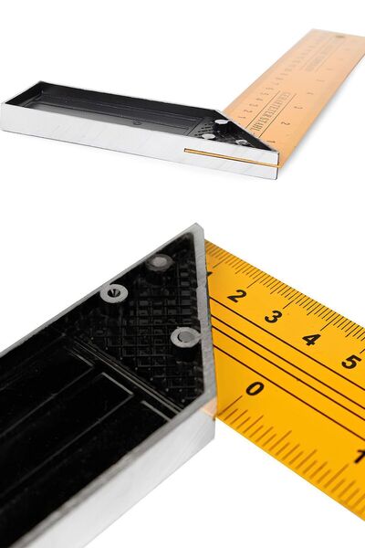 Badem10 Alüminyum L Gönye Sarı Gönye Cetvel Kaynak Kaynakçı Marangoz Gönyesi 300 mm