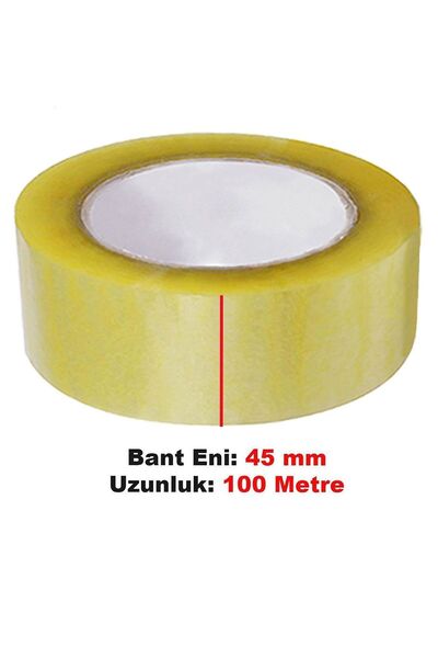 Badem10 Şeffaf Koli Bandı 45 Mm X 100 Mt Yapışkanlı Kopmayan Bant Bandı Bantları