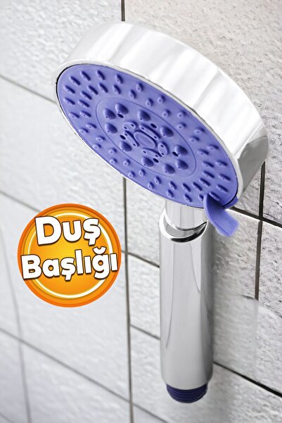 Badem10 Banyo Telefon Aksesuar Tek Duş Başlığı Klasik 4 Fonksiyonlu Su Fışkır...